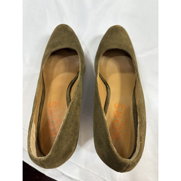 Michael Kors Womens Green Suede Leather Wedge Heels Size 6 - Picture 3 of 8